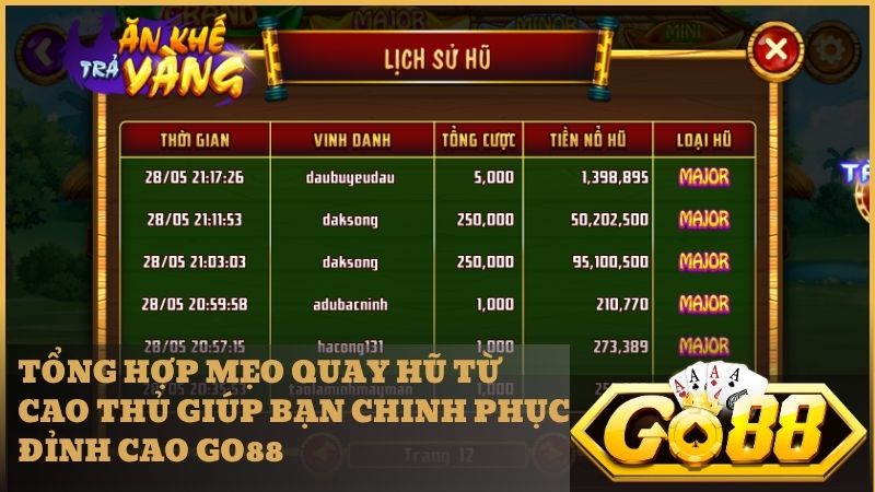 Những mẹo quay hũ Ăn Khế Trả Vàng giúp người chơi tối ưu hóa lợi nhuận