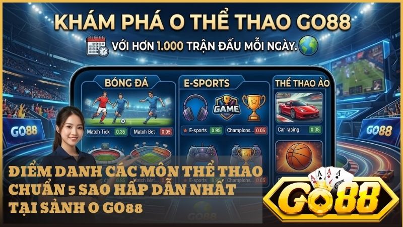 Khám phá danh sách bộ môn cá cược chuẩn 5 sao tại sảnh O thể thao Go88