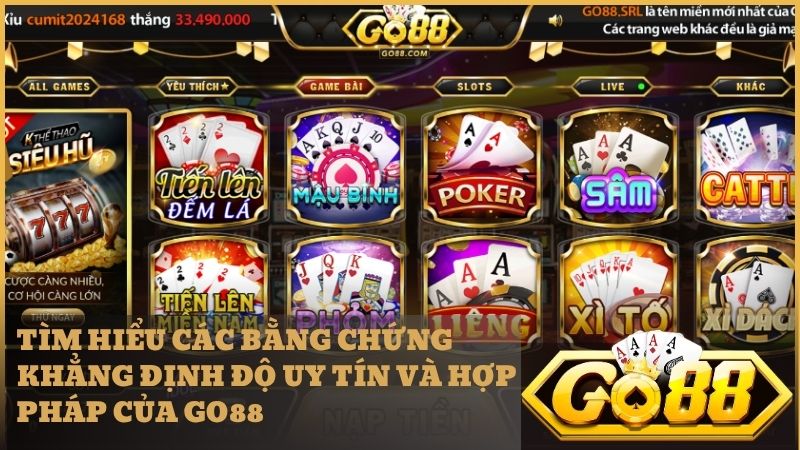 GO88 hoạt động hợp pháp với giấy phép trụ sở hoạt động rõ ràng đảm bảo uy tín cho người chơi