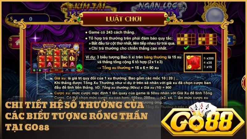 Các biểu tượng đặc biệt là chìa khóa mở ra kho báu trong Kho Tàng Ngũ Long