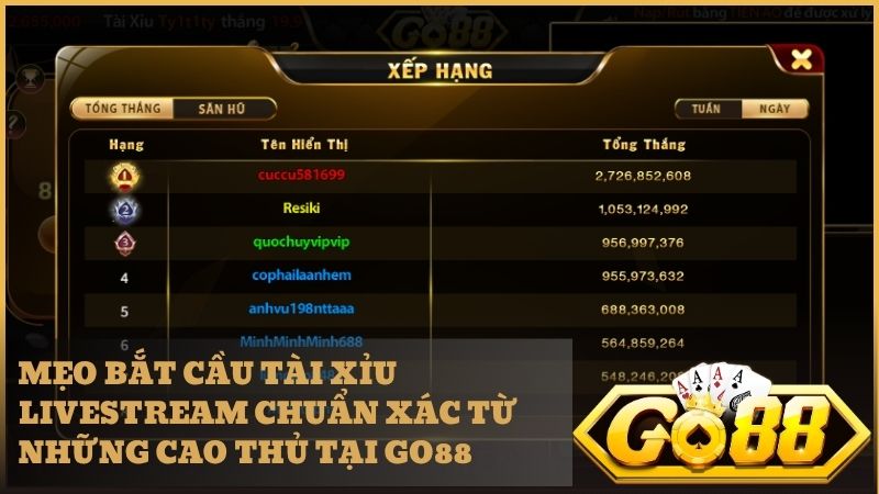 Bí kíp soi cầu Tài Xỉu Livestream giúp gia tăng tỷ lệ thắng tại Go88