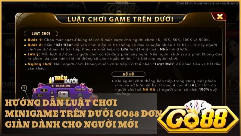 Nắm vững quy tắc dự đoán Trên/Dưới và chọn mức cược phù hợp để bắt đầu